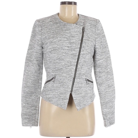 Banana Republic Jackets & Blazers - NEW Black, White, Grey Moto Blazer Jacket